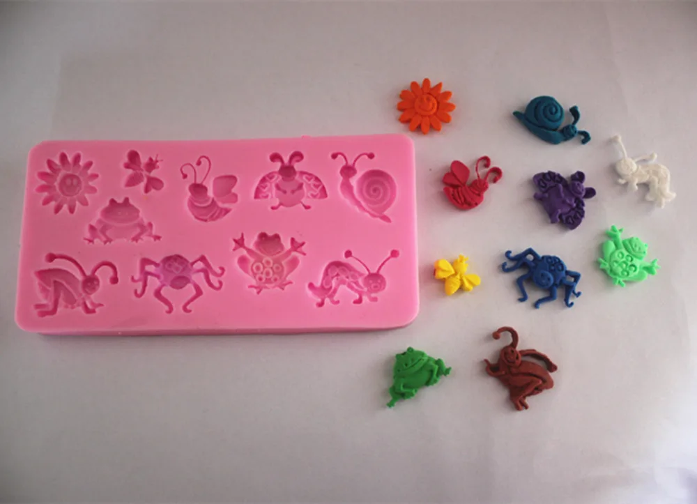 Солнцезащитные и милые маленькие насекомые силиконовое украшение торта