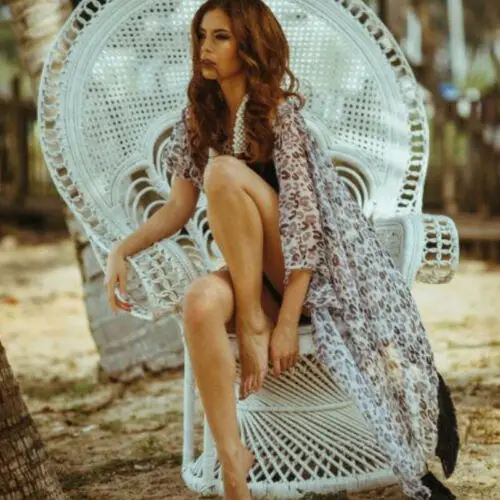 Женский шифоновый купальник бикини с цветочным принтом пляжный купальный костюм