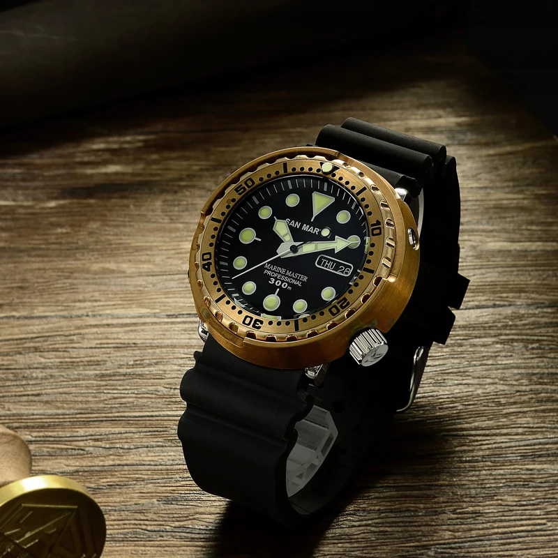 Часы San Martin SBBN015, часть бронзовых часов, замена ободка и доспехов, soild bronze, не гальваническое покрытие