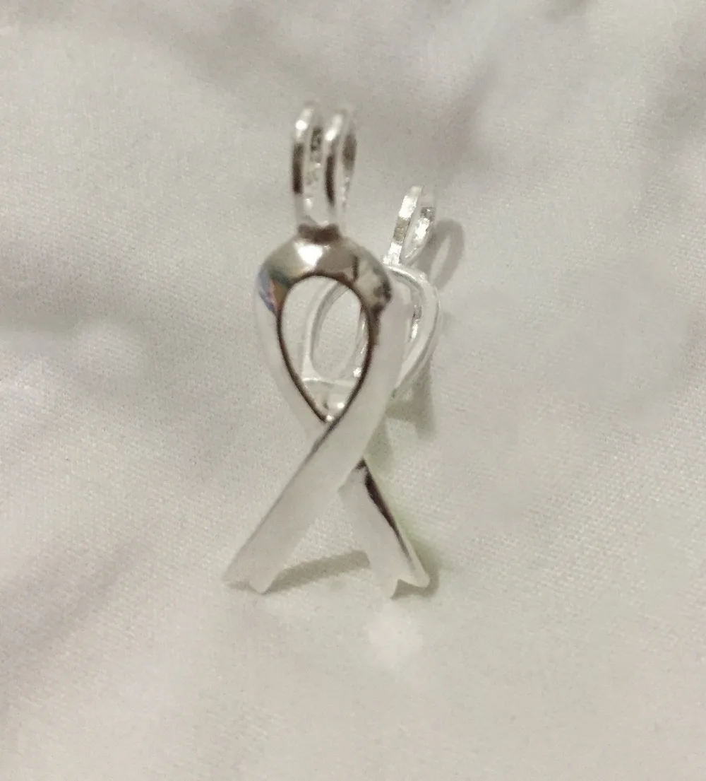 &quotСимвол розовой ленты&quot 925 серебряный жемчуг драгоценный камень медальон