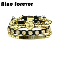 nine forever lion charms bracelet men jewelry macrame beads bracelets for women pulseras mujer pulseira feminina bileklik