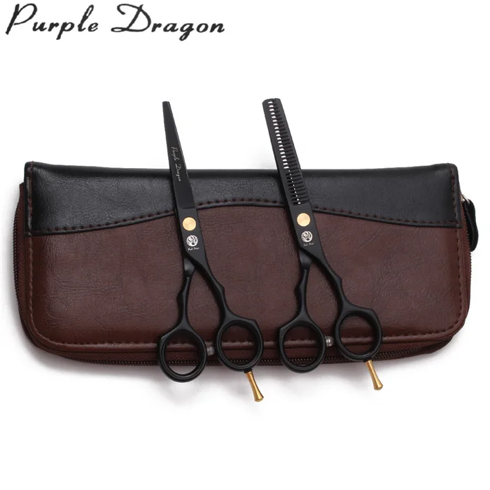 Z1104 Hei D 5.5YY 5.5" 16cm JP Purple Dragon Black Haicut Scissors Barber Makas Cutting Scissors Thinning Shears Professional Hair Scissors Z1104 - Цвет: Z1104 Hei D 5.5YY