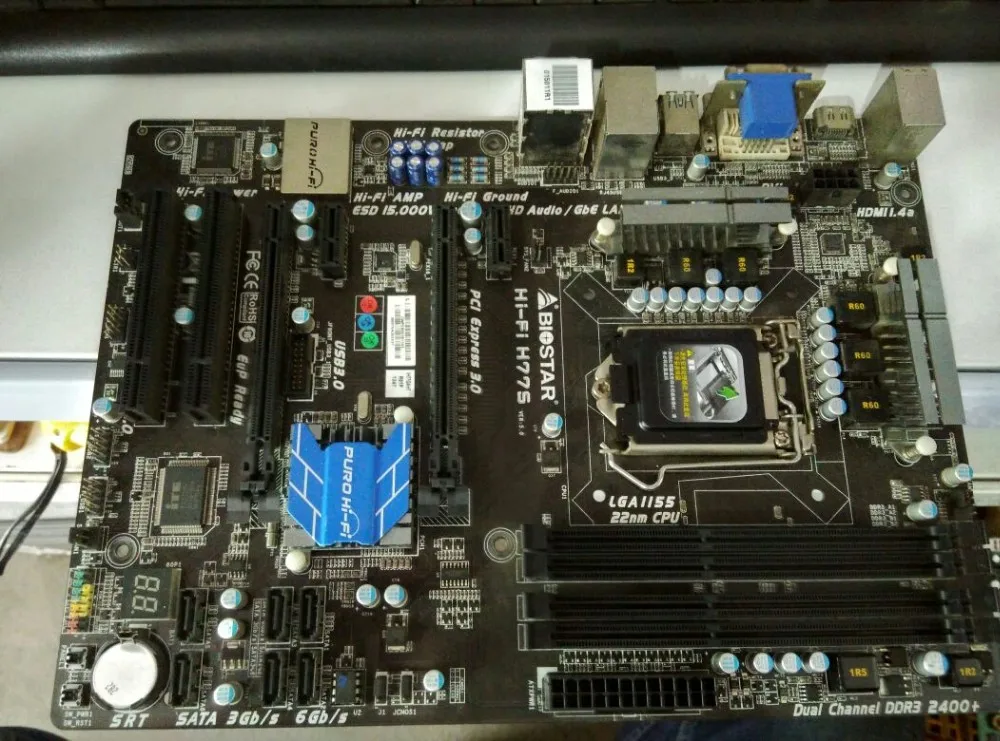 Материнская плата H77 1155 б/у оригинальная BIOSTAR Hi Fi H77S USB3.0 SATA3 (вместо P8H77 V M LE PRO и