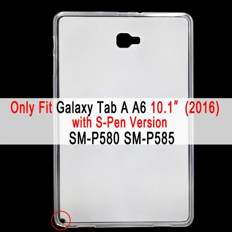 For SM-P580 SM-P585 Мягкий силиконовый чехол для Samsung Galaxy Tab A A6 7,0 8,0 9,7 10,1 10,5 T580 T510 T590 чехол Coque - Цвет: For SM-P580 SM-P585