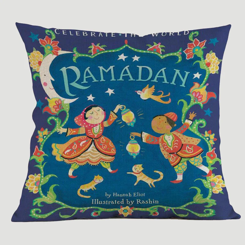 2019 45x45cm Islam Culture Element Moon Muslim Festival Ramadan Kareem Theme Pillow Case Cover Home Sofa Waist Cushion EID | Дом и сад