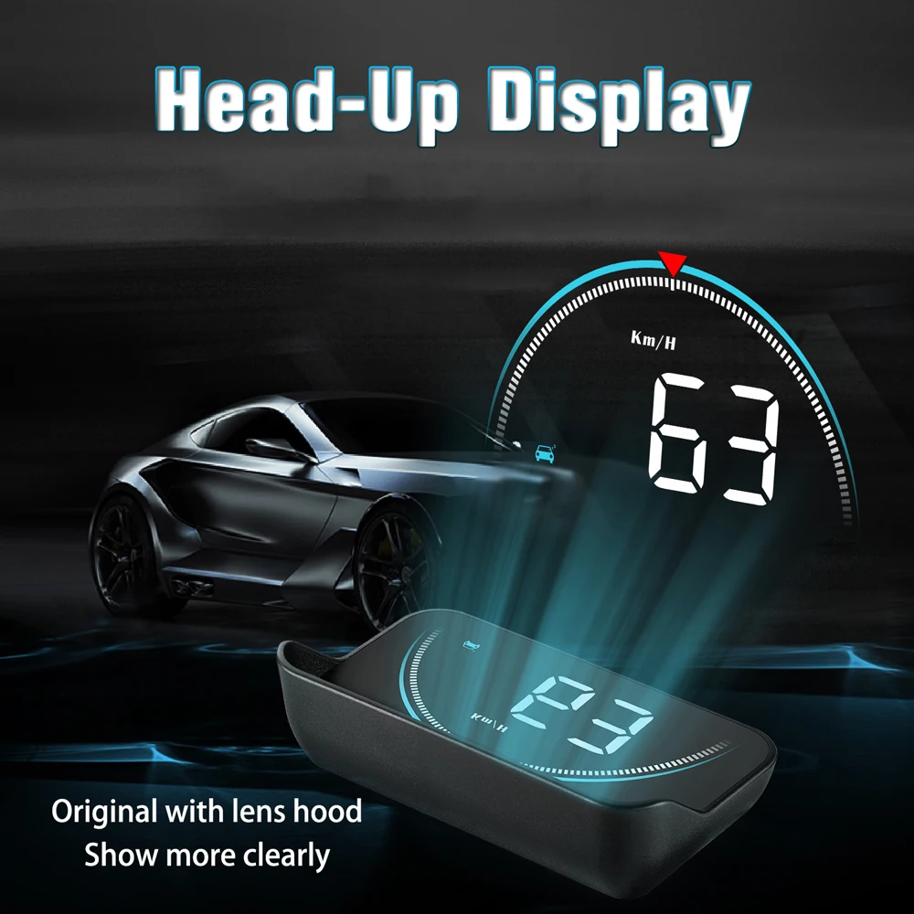 Зеркало HUD 3,5 дюйма, Универсальный Автомобильный дисплей, цифровой проектор скорости на лобовое стекло, проекция параметров авто вождения