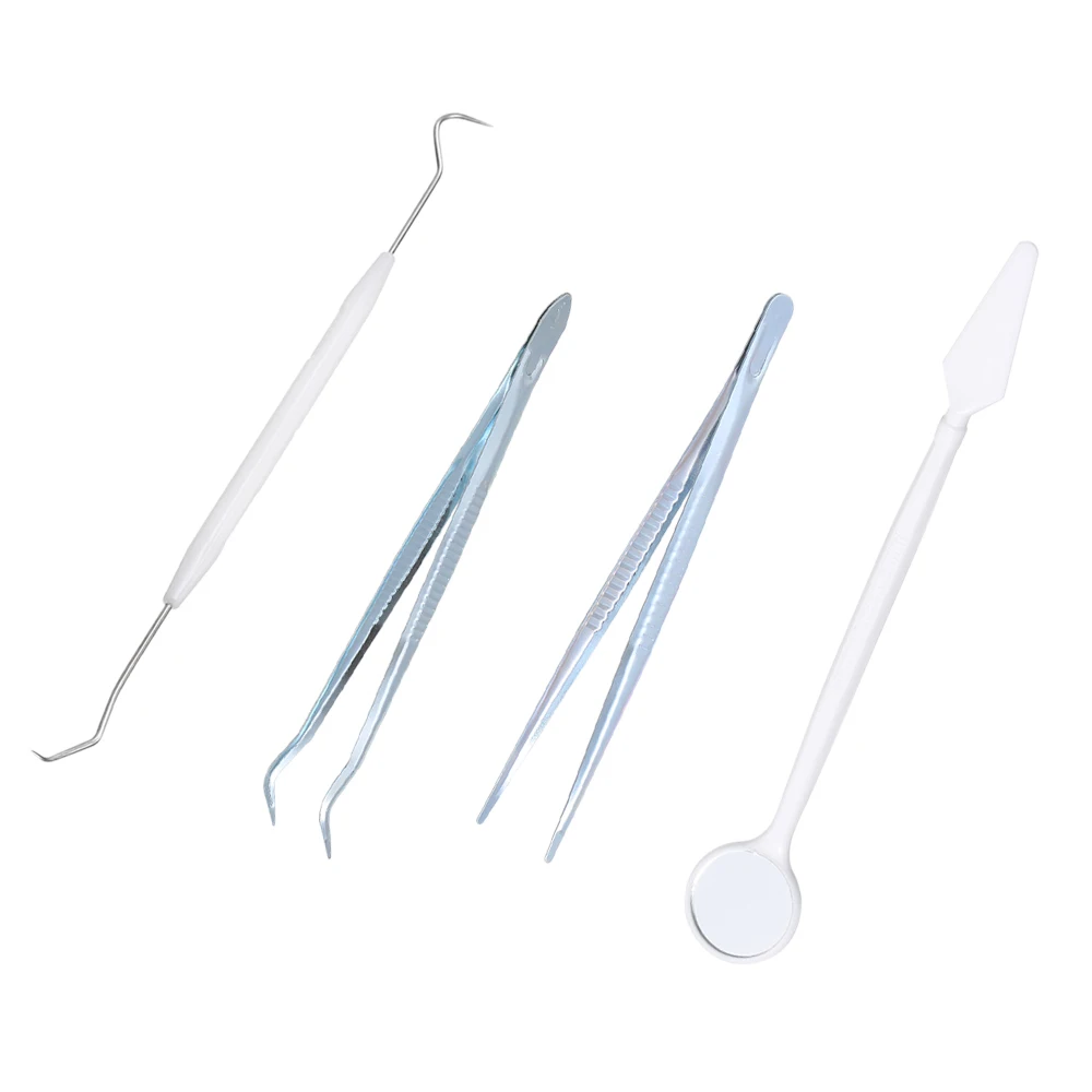 4 PCS Kit 3 Набор стоматологических инструментов, набор зубного камня, скребок для рта, зеркало, стоматологические инструменты, инструмент для удаления зубов, набор для отбеливания зубов - Цвет: 4 PCS Kit 3
