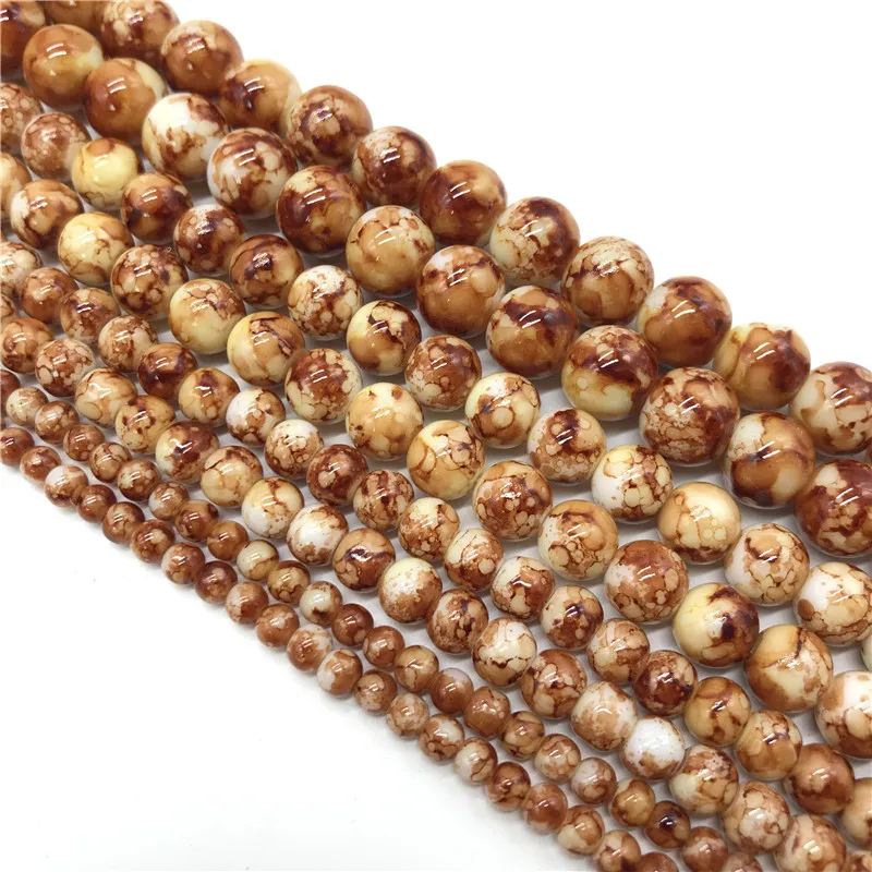 4/6/8/10 мм круглые стеклянные бусины Свободные для самостоятельного изготовления