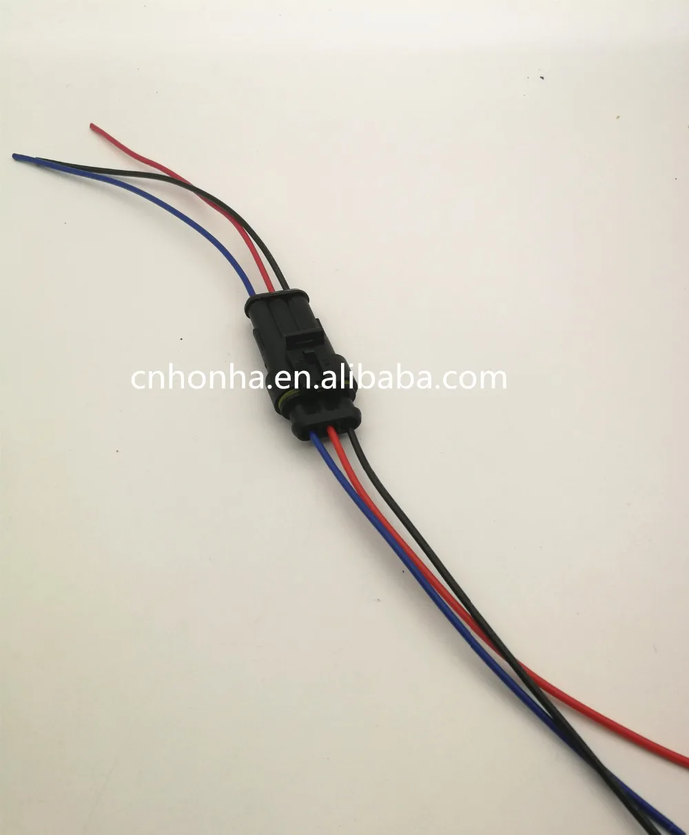 Free shipping Tyco Amp 3 Way Female Male ip67 Car Waterproof Electrical Wire harness Connector 282087-1 282105-1 | Автомобили и