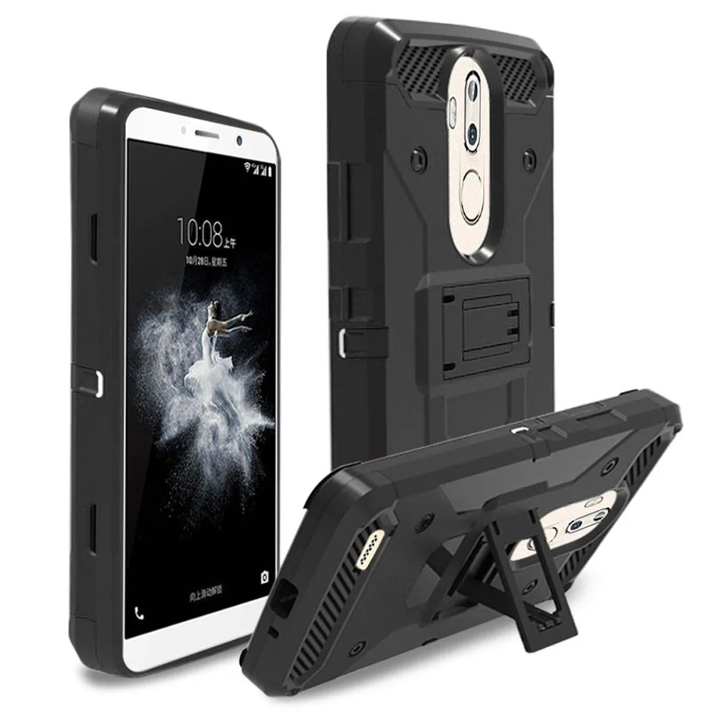 Прочный ударопрочный чехол с зажимом для смартфона ZTE Max XL N9560 Z986/Blade 3/Max Blue 4G LTE|heavy