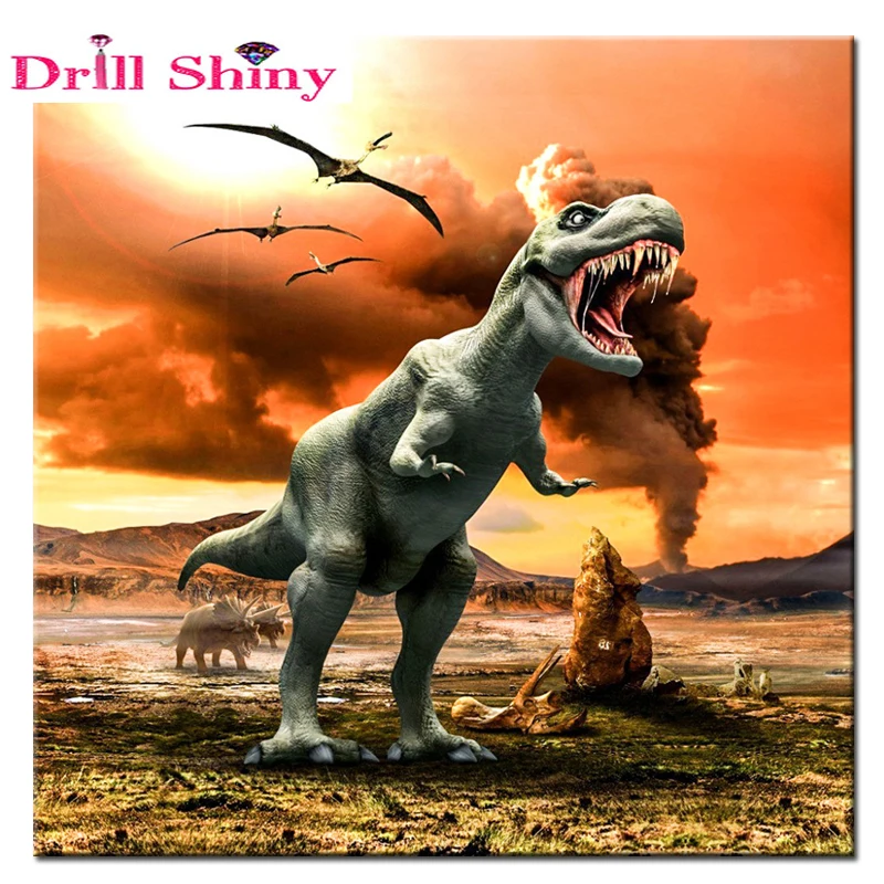 

Dinosaur DIY diamond painting new full diamond embroidery square rhinestones Mosaic Pictures Needlework bead cross stitch child