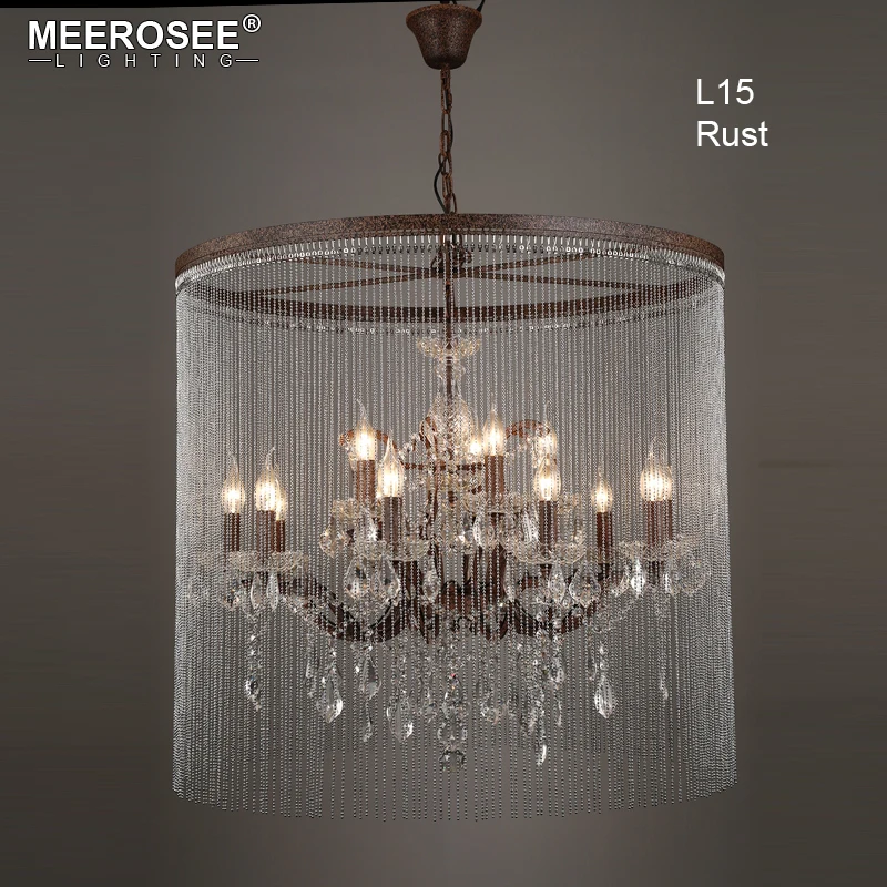 Винтажная хрустальная люстра ржавые светильники Подвесная лампа для гостиной