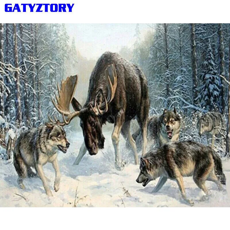 15 GATYZTORY рамка абстрактные деревья Сделай Сам картина по номерам пейзаж Ручная роспись маслом Современная Настенная живопись Домашний декор уникальный подарок - Цвет: 15