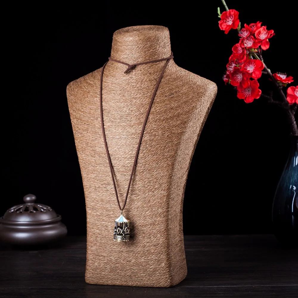 2017 женские украшения основа для кулонов и ожерелья карусель Кулон Винтаж длинное