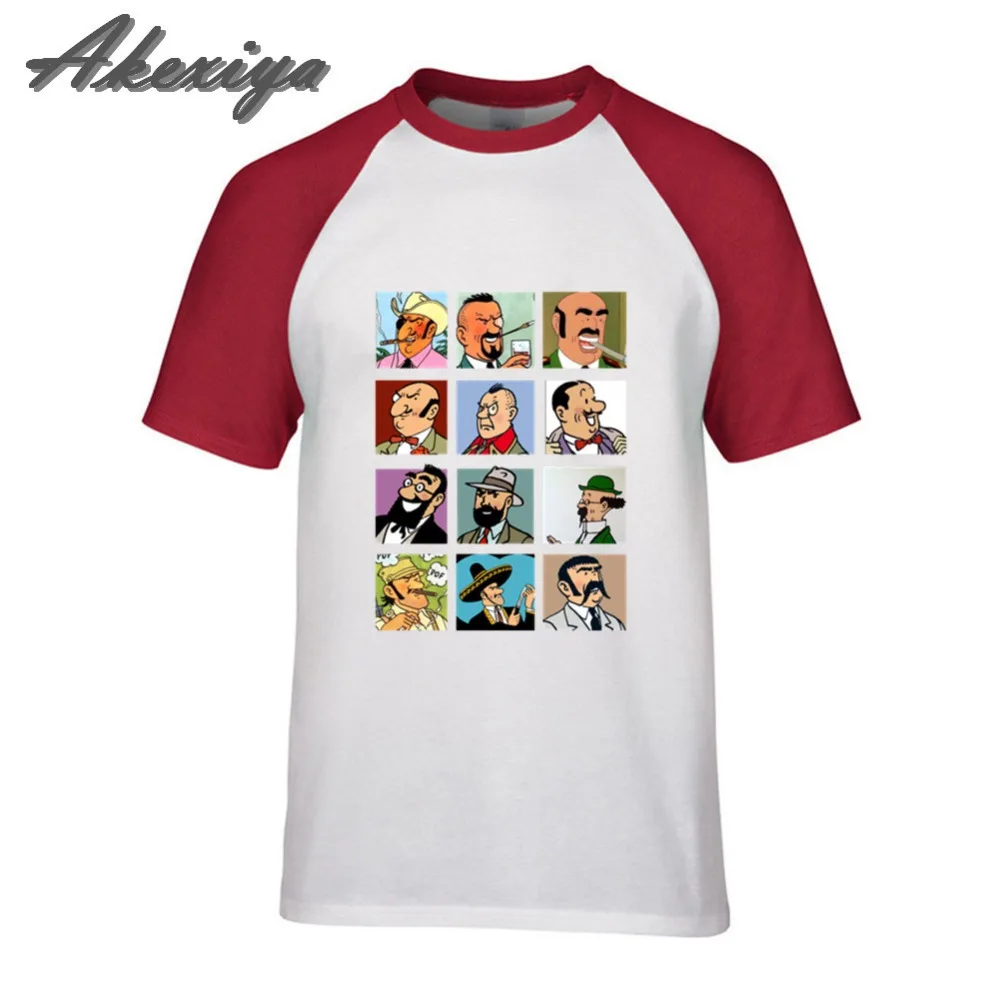 

tintin T Shirt Print White O-Neck Men Summer Fashion Top Quality t-shirt The Adventures of Tintin Male Tops Tees Funny Tshirt