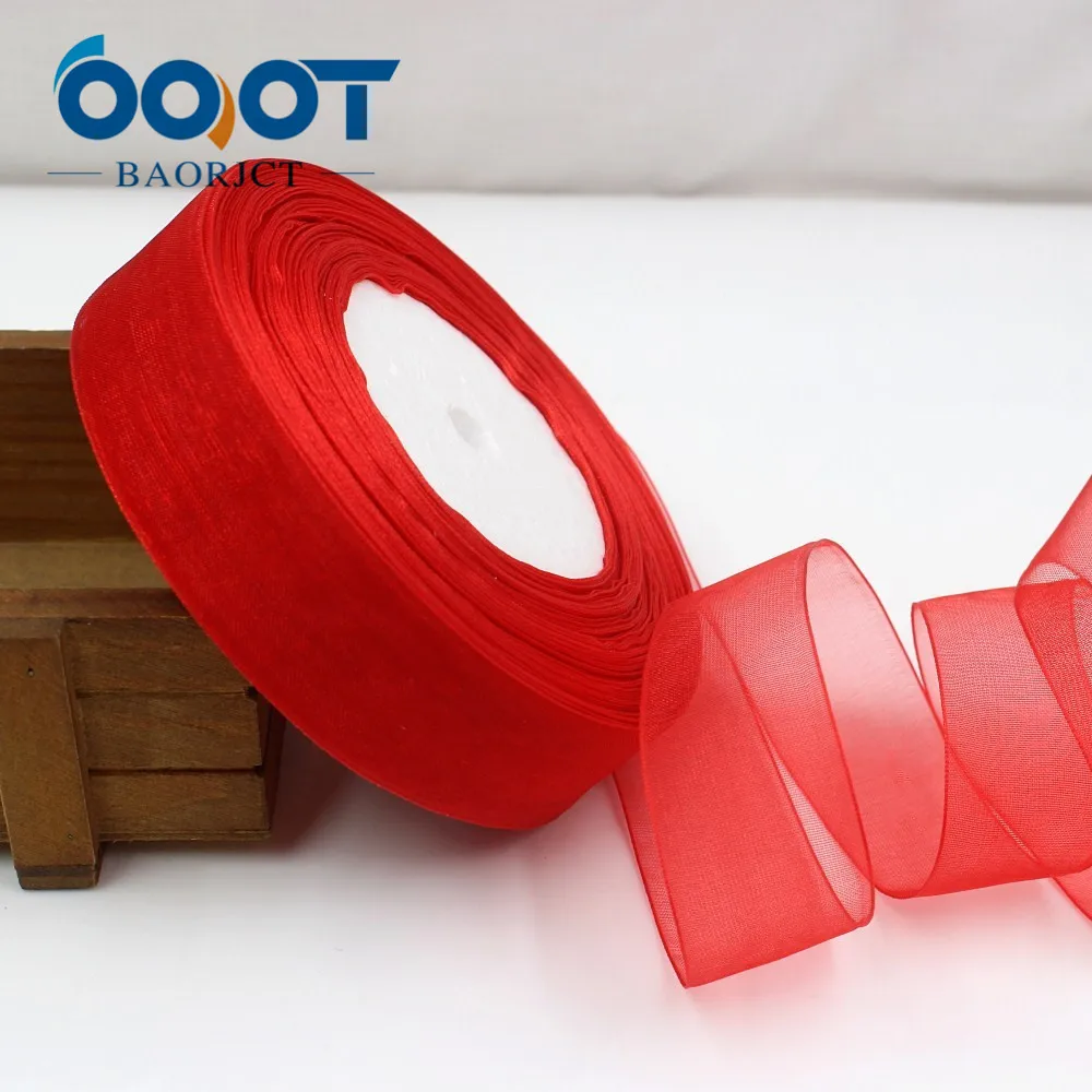 OOOT BAORJCT K-18615-25MM, 1 рулон(50 ярдов) 25 мм чистый цвет прозрачная пряжа ткачество Свадебная вечеринка Декор подарок DIY посылка