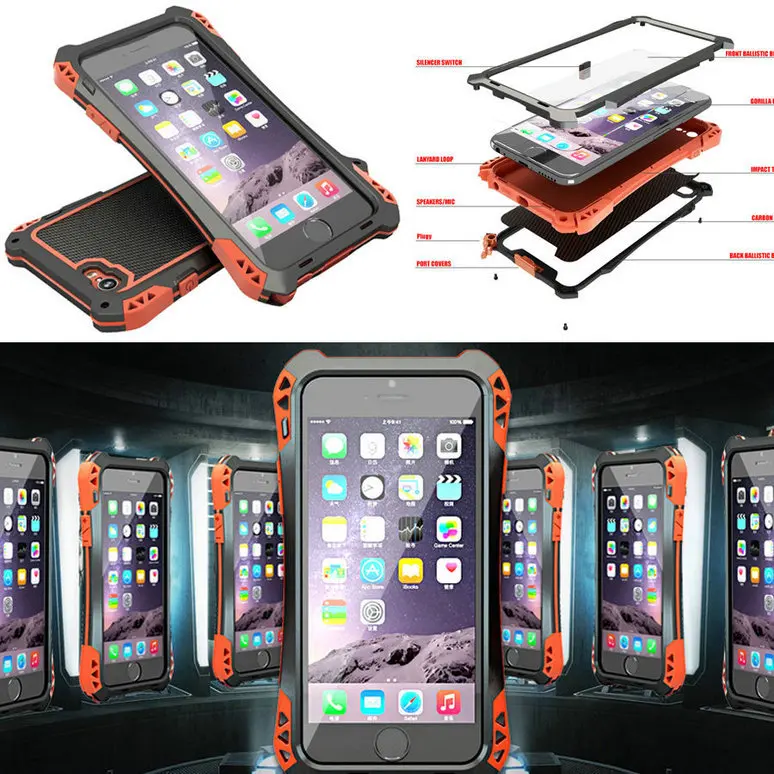 Роскошный водонепроницаемый ударопрочный металлический алюминиевый