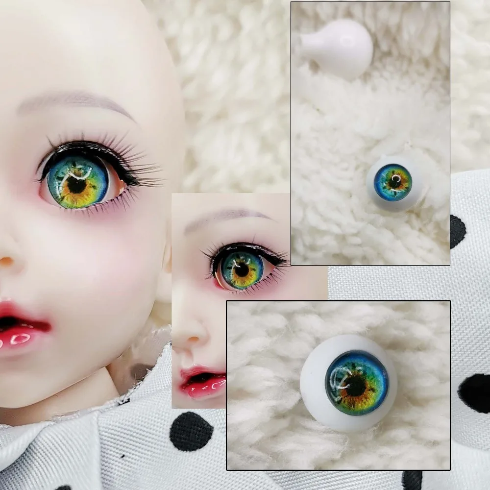 Пластмассовый глаз bjd 3D рисунок сделай сам зеленый желтый 12 мм 14 10 22 18 16 для 1/3 1/4 1/6