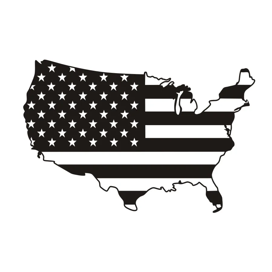 Флаг Карта США Наклейка на стену винил персонализированные цвета дизайн ПВХ