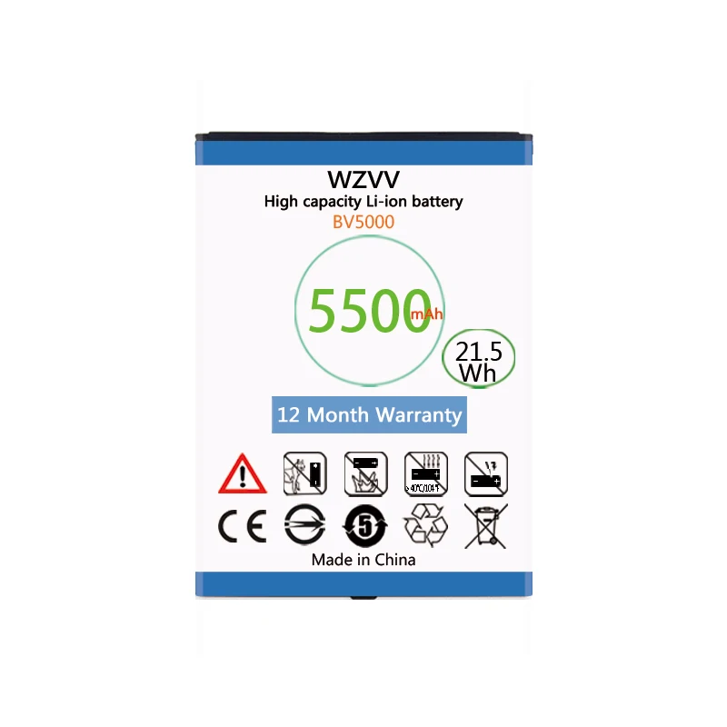 Wzvv 5500 mAh Замена литий ионная батарея BV5000 для Blackview батареи смартфона|Аккумуляторы