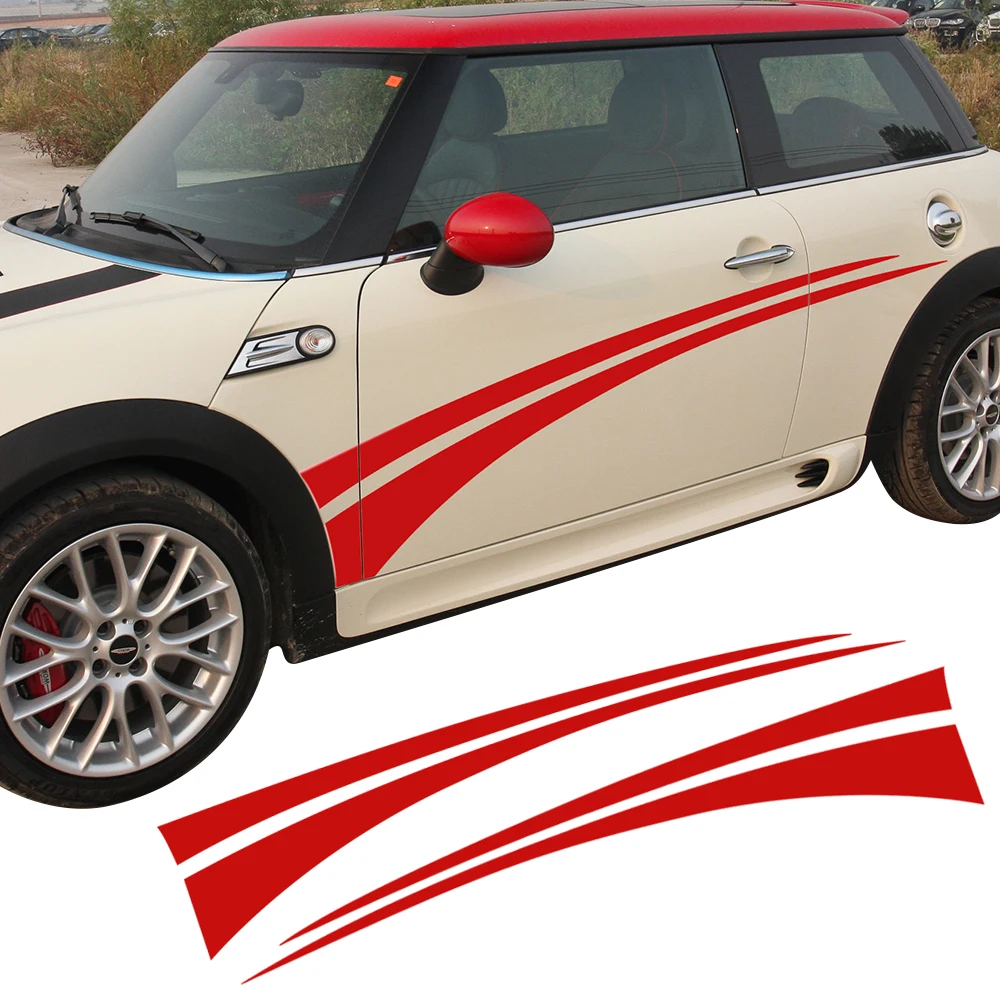 Door Side Stripes Racing Body Sport Decal Stickers For Mini Cooper R50 R52 R53 R56 R57 R58 R59 F55 F56 Car Styling Accessories | Автомобили