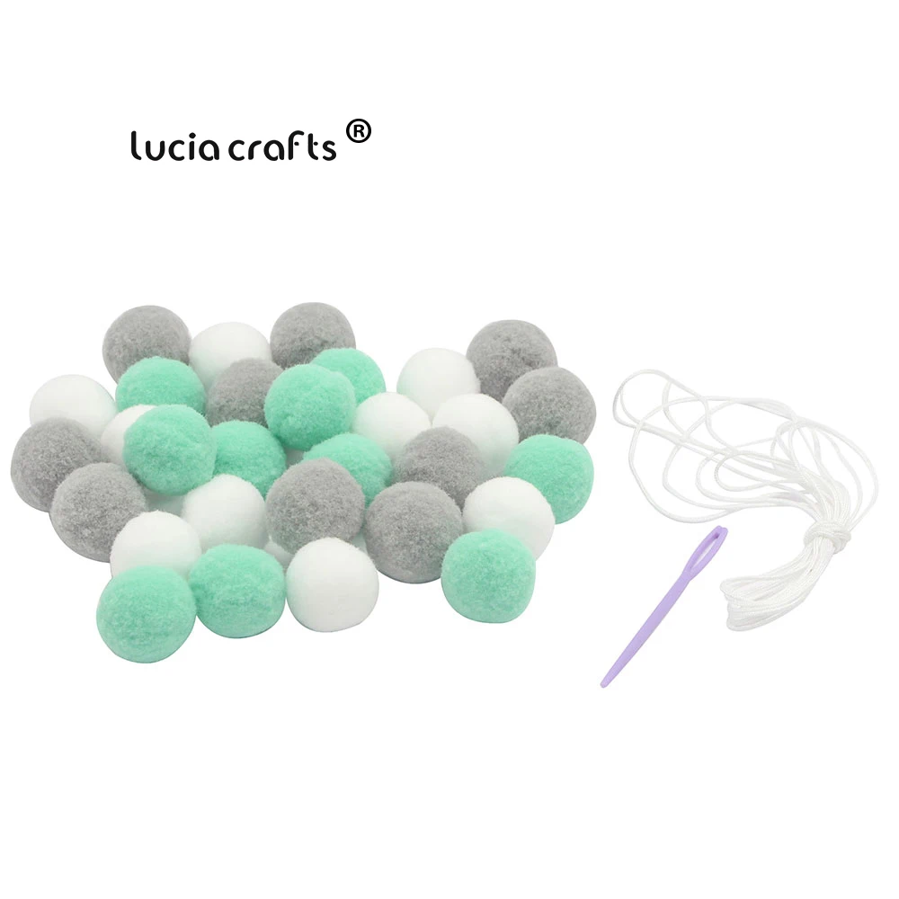 Lucia ремесла около 30 шт./лот шерсть фетровые шары скандинавском стиле DIY Детская комната украшения висят на стене Pom Poms реквизит J1006