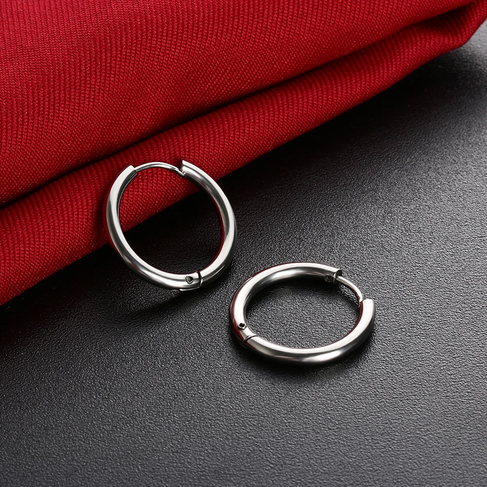 Серьги кольца Huggie в стиле панк из нержавеющей стали 1 пара|earrings jewelry|ear studspunk earrings |