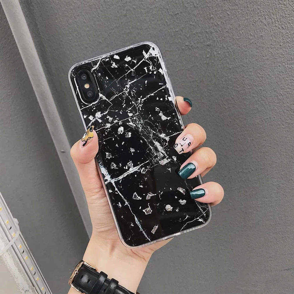 Luxury Gold Foil Bling Marble Phone Case For iPhone XR X XS Max Soft TPU Cover 8 7 6S 6 Plus 5 5S SE Glitter Cases |