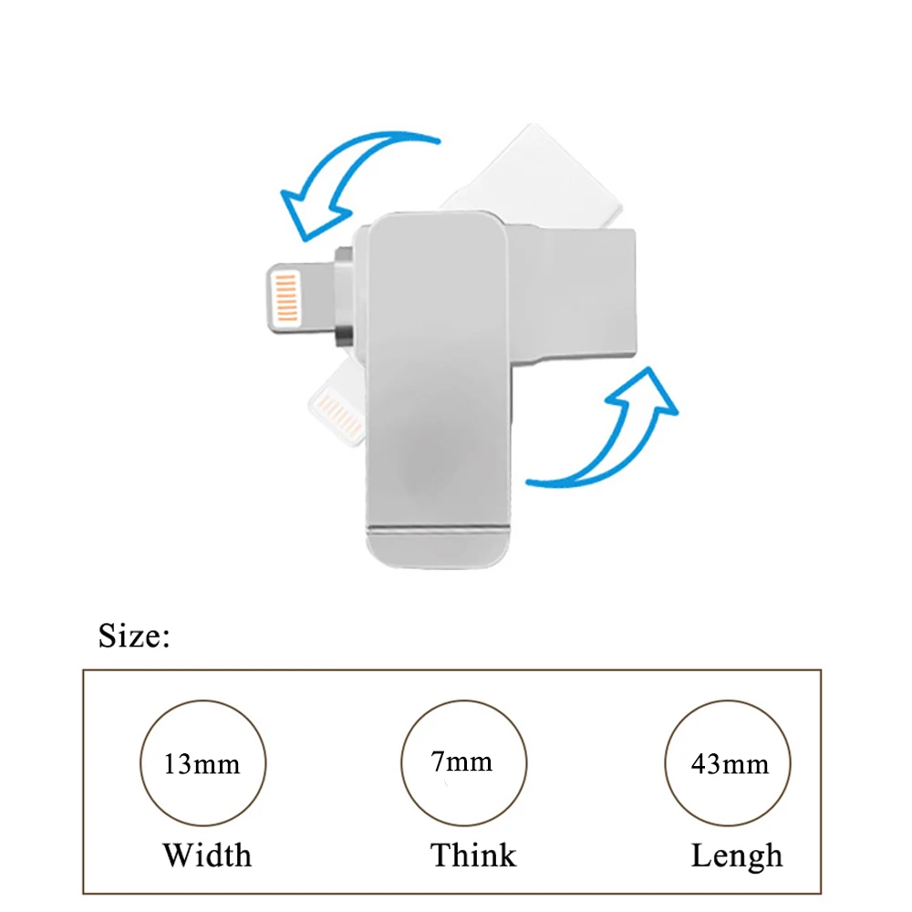 USB флеш накопитель 2 в 1 вращающийся на 360 градусов 64/128 ГБ 16/32 ГБ|USB флэш-накопители| |