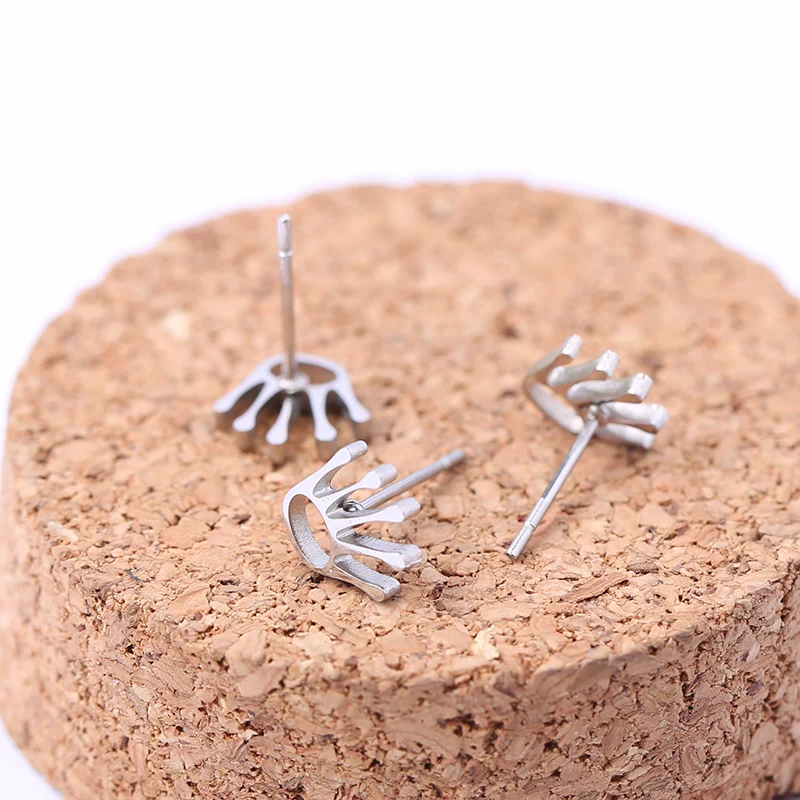 

reidgaller 20pcs stainless steel 316 star shape earring post diy earring making accessories