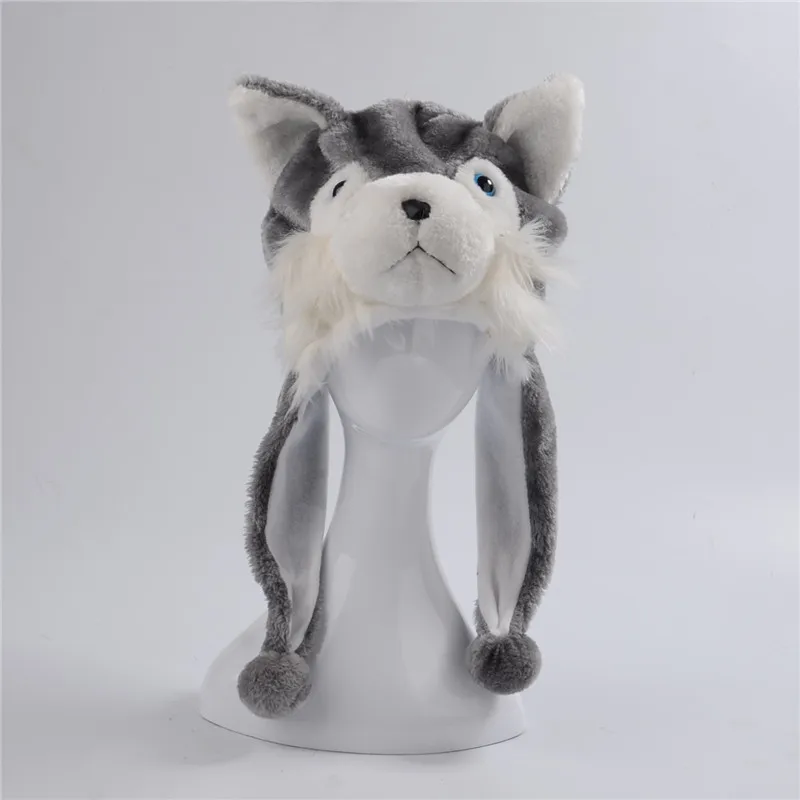 Плюшевая плюшевая шапка в виде собаки хаски|animal plush hats|plush hathat animal |