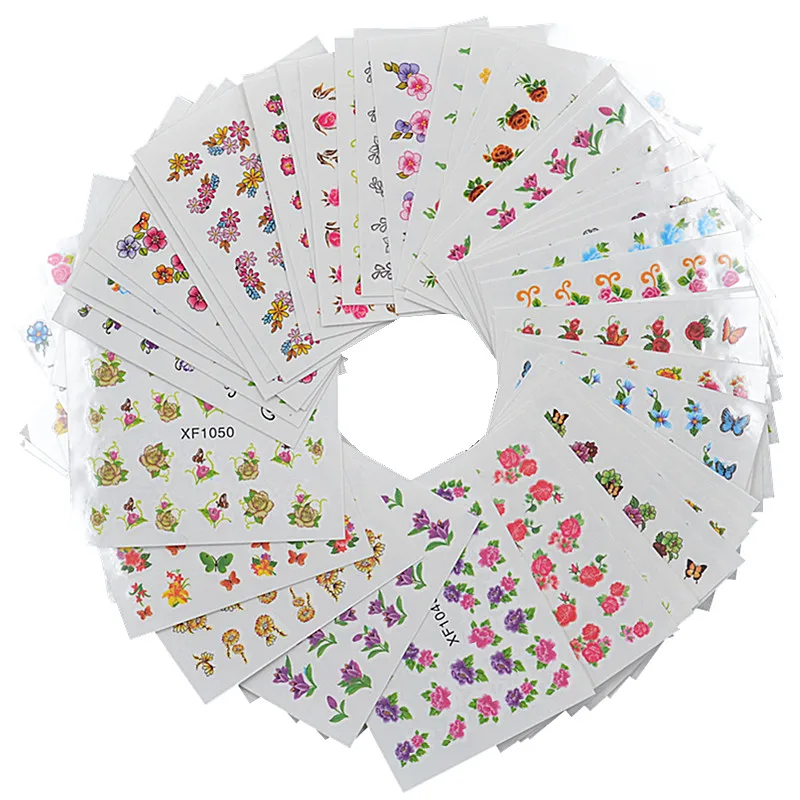 Переводные наклейки YZWLE для ногтевого дизайна 60 листов|stickers for nails|nail art water transferart |