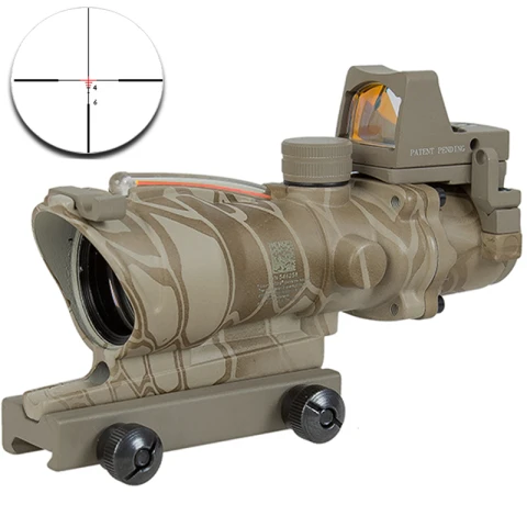 Оптический прицел 4X32 оптический CAHEVRON сетка волоконно-зеленая красная с RMR Mini red Dot