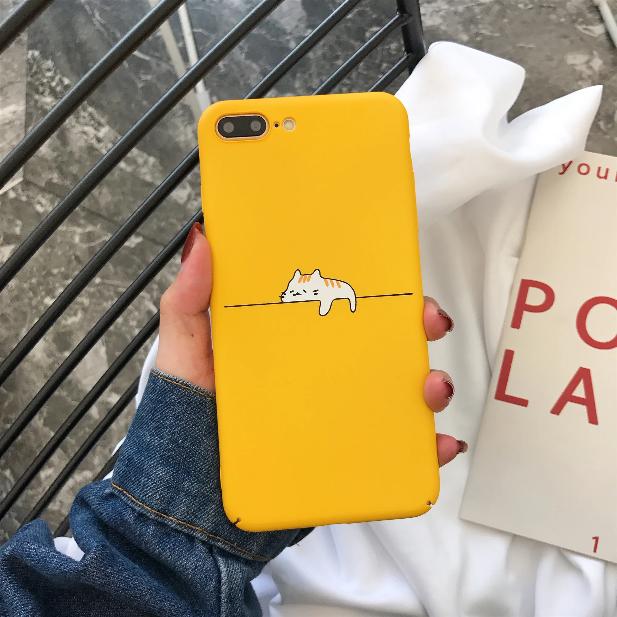 Чехол для телефона Coque Funda чехол iPhone 6 6s 7 8 X Plus Жесткий ПК XS MAX XR Желтый ленивого