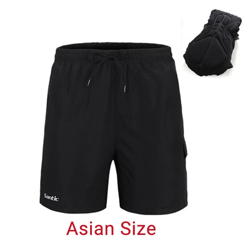 C05003 Asian size Santic горные мужские велосипедные шорты MTB Baggys дорожные велосипедные шорты с крутой 3D сеткой мягкие короткие Ciclismo Отрегулируйте эластичную талию - Цвет: C05003 Asian size