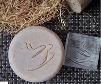 size 3cm Кофейный узор ручной работы мыло штамп кофейные чашки прозрачные Diy натуральные акриловые головки органическое декоративное мыло изготовление на заказ печатное - Цвет: size 3cm