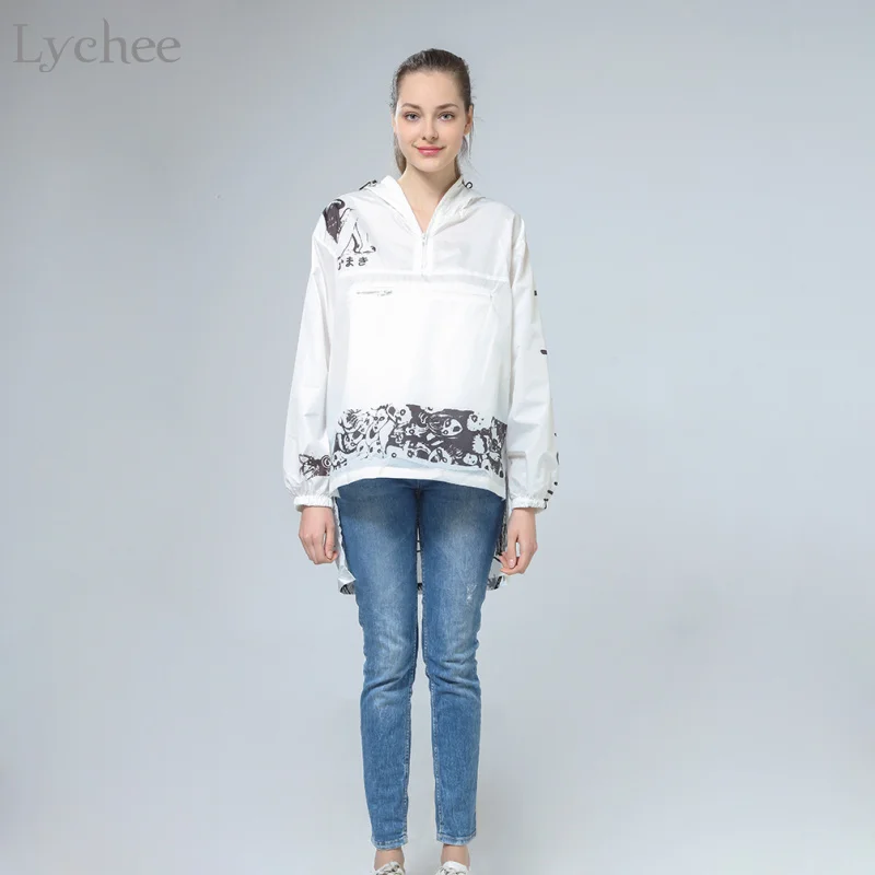 Женская водонепроницаемая ветровка Lychee длинная Солнцезащитная в стиле аниме с