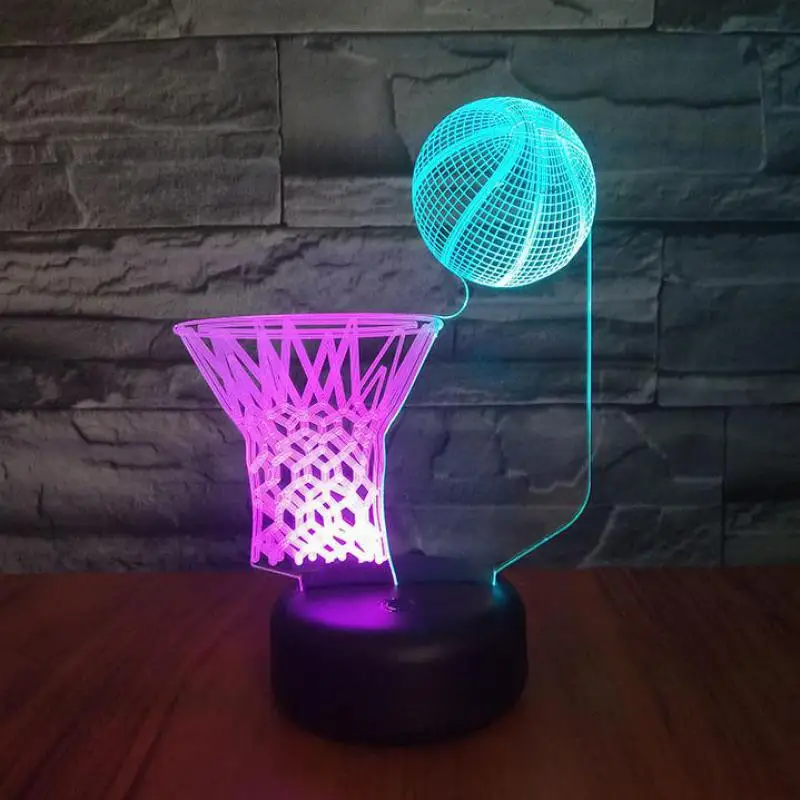 Баскетбольная рамка Led 3d ночник креативная красочная сенсорная 7 цветов меняющая