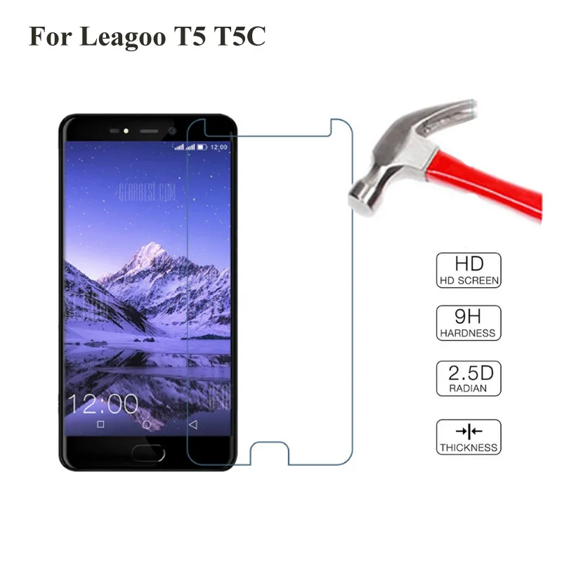 2.5D 0,26 мм 9H Премиум Закаленное стекло для Leagoo T5 T5C 5,5 дюймов протектор экрана для Leagoo T5C упрочненная защитная пленка