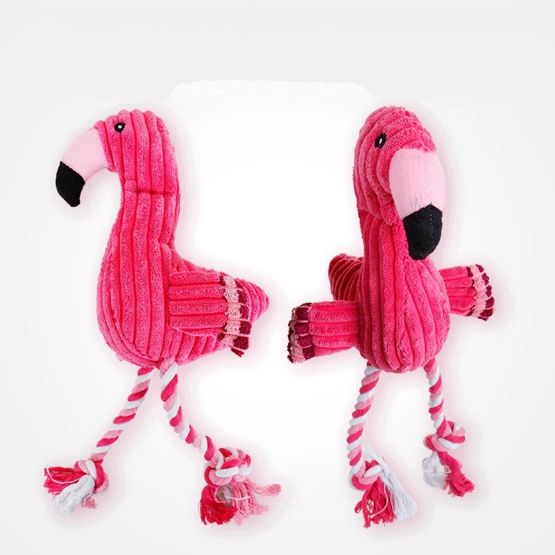

Flamingo Shape Dog Toy Squeaky Pet Puppies Chew Toy