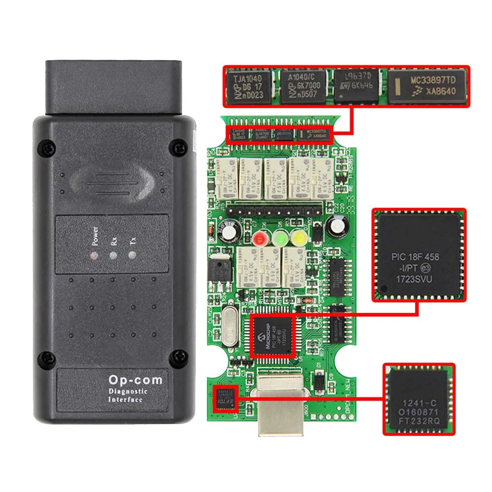 OP COM для Opel V1.70 OBD2 автомобильный диагностический сканер Real PIC18f458 OPCOM инструмент Flash