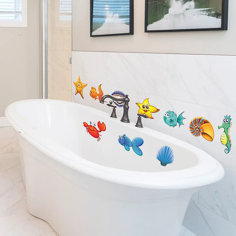 itnex 1020pcs bath sticker nemo fish sea cartoon wall sticker for shower children kids baby bath bathtub tile bathroom sticker free global shipping