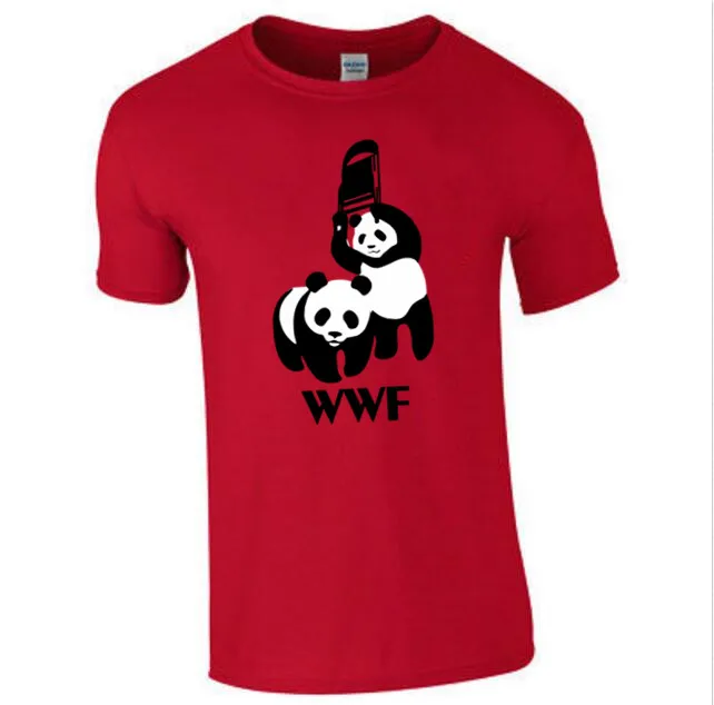 Бесплатная доставка WEWANLD WWF Wrestling Panda Comedy футболка с коротким рукавом мужская