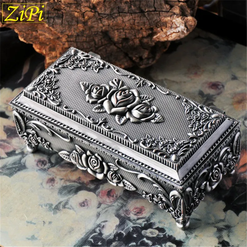 Zipi Retro European style Korean princess jewelry box long about the cabinet metal large dressing storage gift | Дом и сад