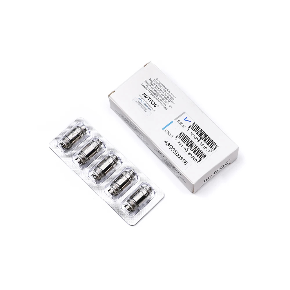 10 шт./лот оригинальный Justfog FOG1 Головка Катушки 0.5ohm 0.8ohm Электронная замена сигарет