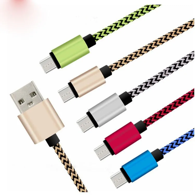 Кабель Micro usb плетеный из пеньковой веревки для передачи данных Samsung Huawei Nokia HTC Xiaomi
