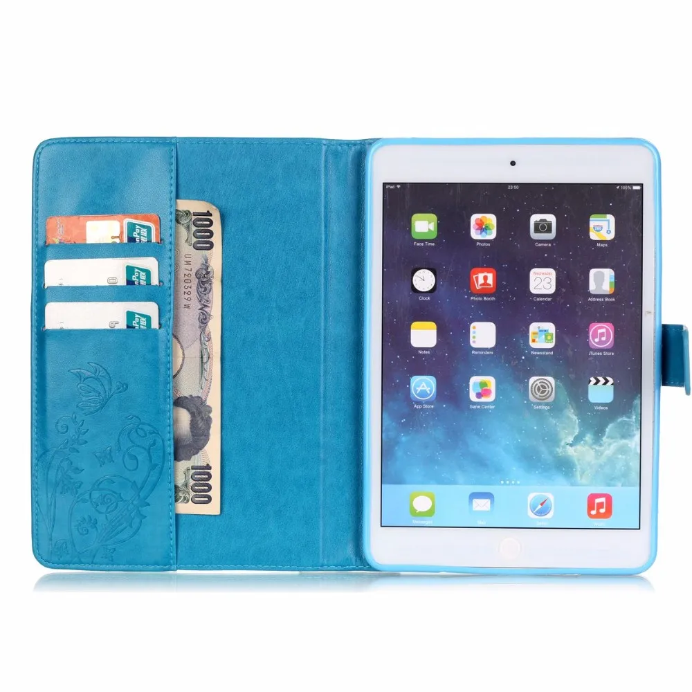 7," для ipad Mini Новое поступление цветок Бабочка Флип Чехол из искусственной кожи чехол для Apple ipad Mini 2 Mini 3 чехол для планшета с подставкой Fundas