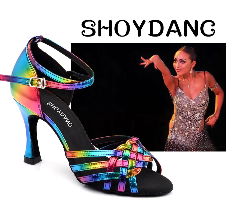 SHOYDANC/Танцевальная обувь для сальсы; zapatos de mujer; женская обувь для латинских танцев; китайская обувь с мягкой подошвой; профессиональная обувь для соревнований