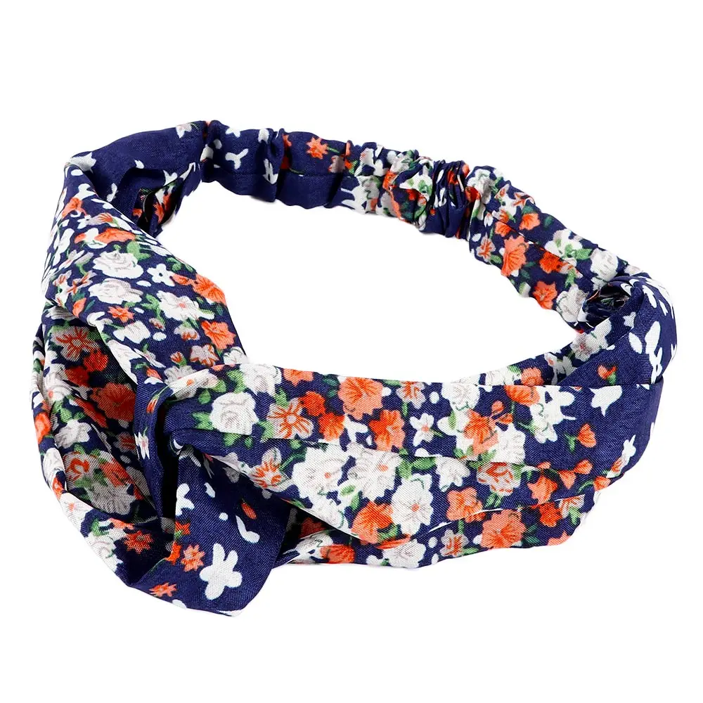 1 шт. Цветочная крученая эластичная повязка для волос с узлом цветная на голову