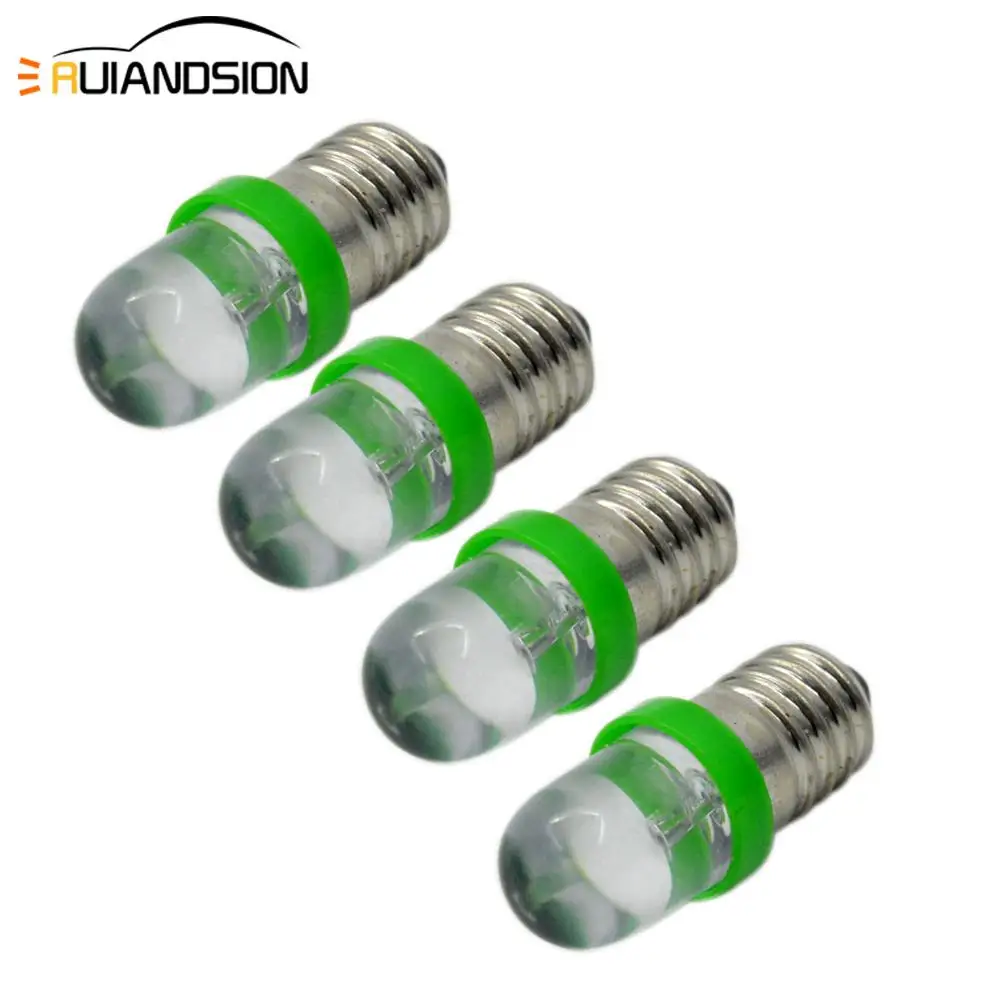 

4pcs F5 LED E10 6V Screw bulb Warning signal bulb Green E10 Instrumentation White E10 12V blue Indicator red yellow E10 0.2W